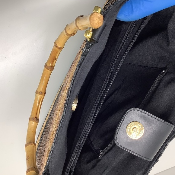 ST. JOHN'S BAY Wheat Straw Brown Woven Bag (Preowned) - Picture 5 of 7